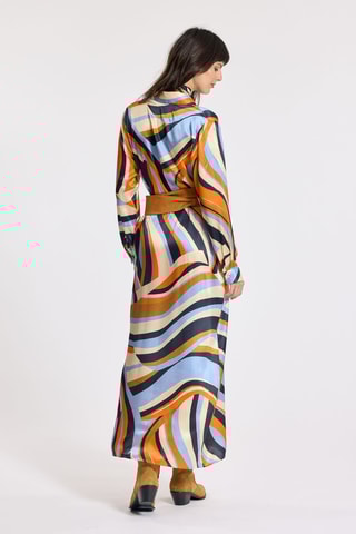 Robe longue en soie - Bleu