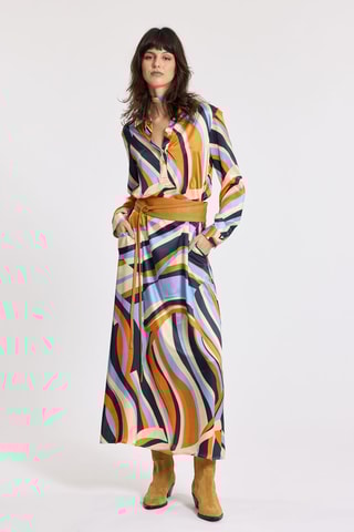 Robe longue en soie - Bleu