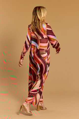 Robe longue en soie - Corail