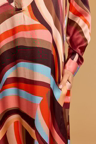 Robe longue en soie - Corail