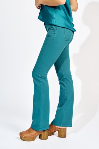Jean taille haute - Turquoise
