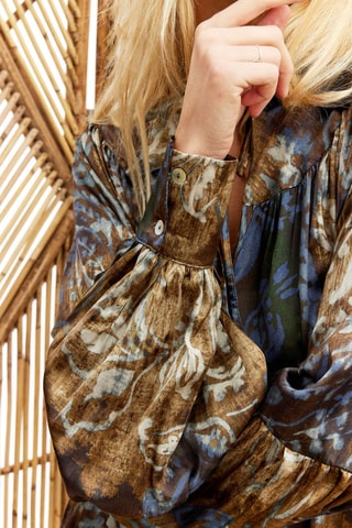 Robe trapèze en soie - Doré