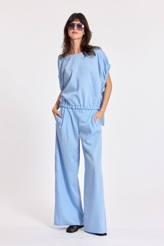 Pantalon taille haute - Bleu clair