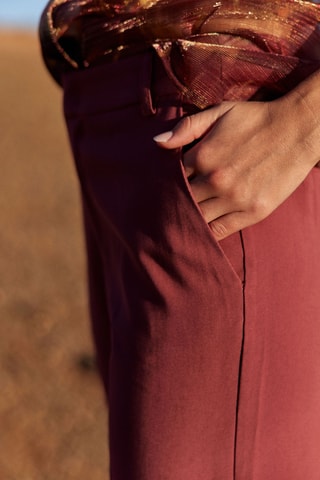 Pantalon talle haute - Rouge foncé