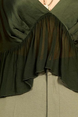 Pantalon talle haute - Kaki