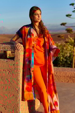 Pantalon taille haute - Orange