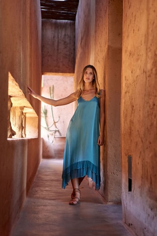 Robe midi - Turquoise