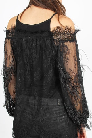 Blouse en dentelle - Noir