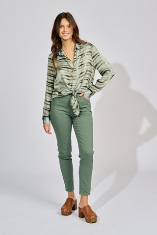 Jean 7/8 taille haute - Vert