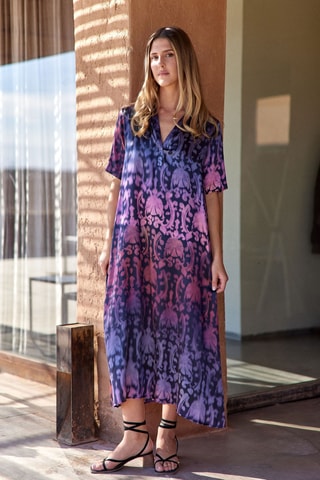 Robe longue en soie - Violet