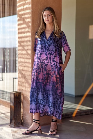 Robe longue en soie - Violet