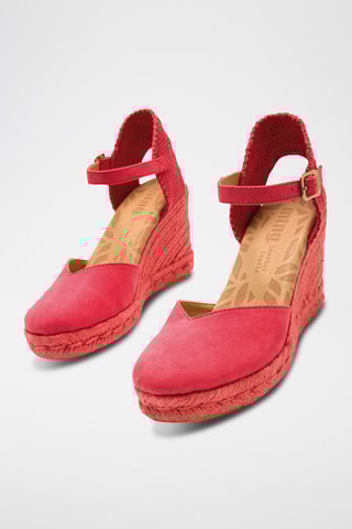 Espadrilles met Sleehak Louisa - Fuchsia