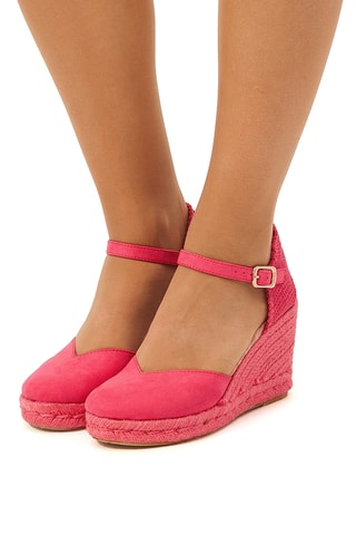 Espadrilles met Sleehak Louisa - Fuchsia