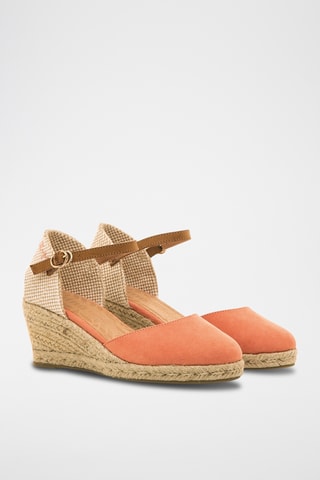 Espadrilles met Sleehak Austen - Koraalrood