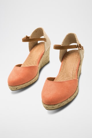Espadrilles met Sleehak Austen - Koraalrood