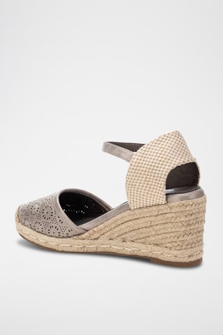 Espadrilles met Sleehak - Donkergrijs en Beige