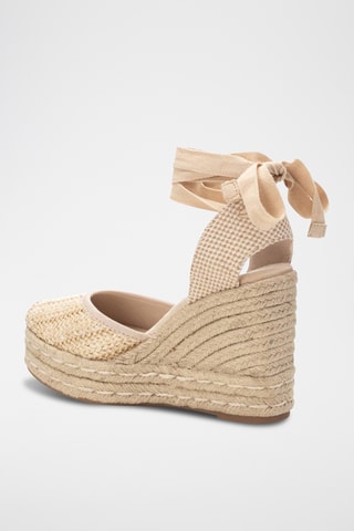 Espadrilles met Sleehak - Beige
