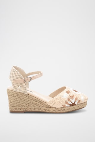 Espadrilles met Sleehak - Beige