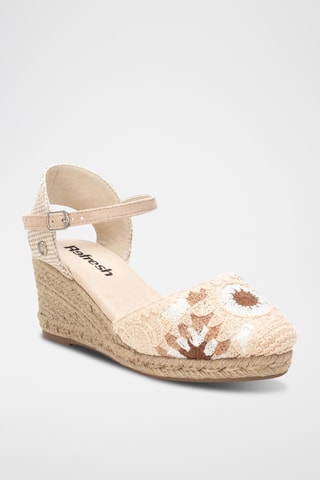Espadrilles met Sleehak - Beige