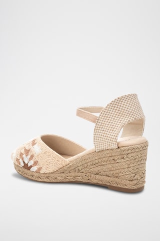 Espadrilles met Sleehak - Beige