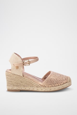 Espadrilles met Sleehak - Nude en Beige