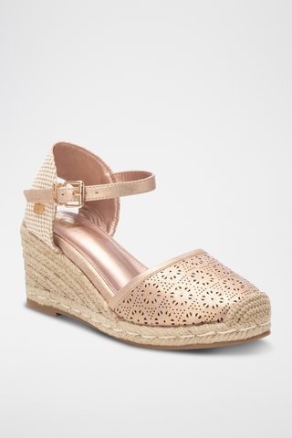 Espadrilles met Sleehak - Nude en Beige