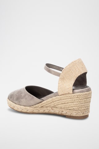 Espadrilles met Sleehak - Zilverkleurig