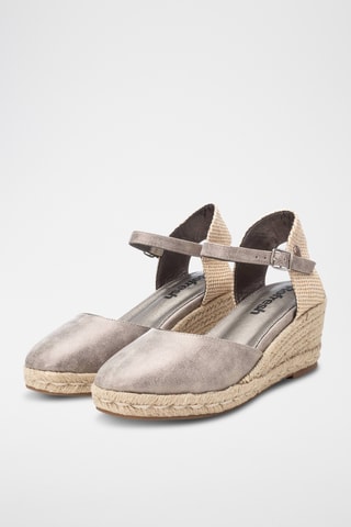 Espadrilles met Sleehak - Zilverkleurig
