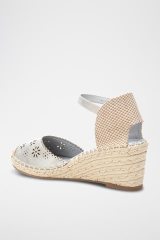 Espadrilles met Sleehak - Zilverkleurig