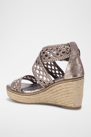 Sandalen met Sleehak - Zilverkleurig