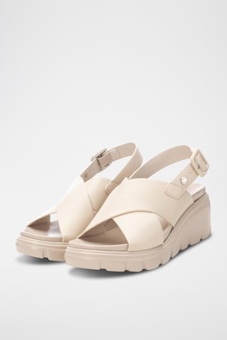 Sandalen met Sleehak - Wit