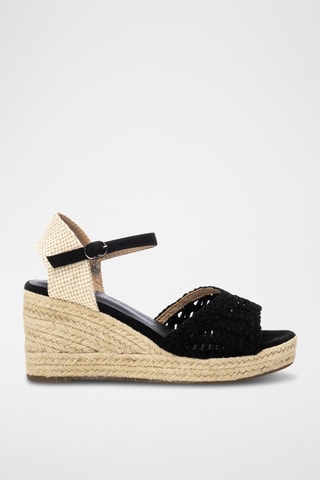 Sandalen met Sleehak - Zwart