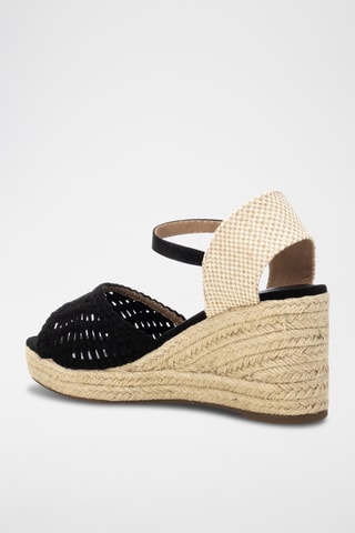 Sandalen met Sleehak - Zwart