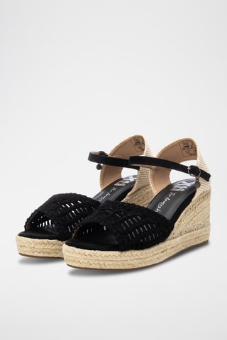 Sandalen met Sleehak - Zwart