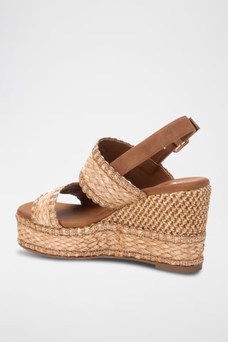 Sandalen met Sleehak - Taupe