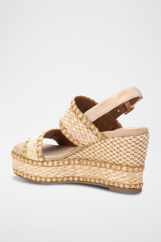 Sandalen met Sleehak - Lichtbeige