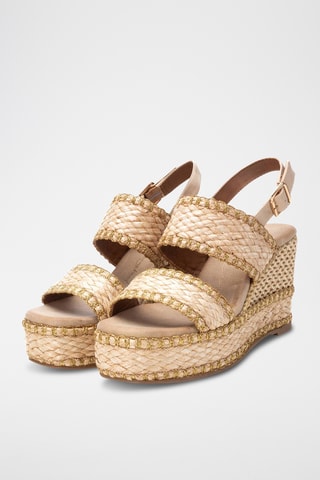 Sandalen met Sleehak - Lichtbeige