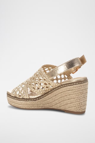 Sandalen met Sleehak - Goudkleurig