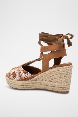 Sandalen met Sleehak - Camel
