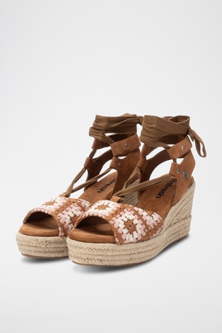 Sandalen met Sleehak - Camel
