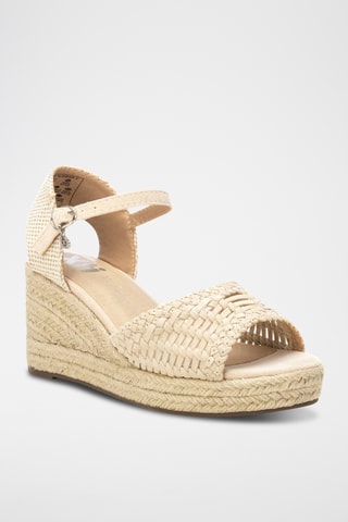 Sandalen met Sleehak - Beige