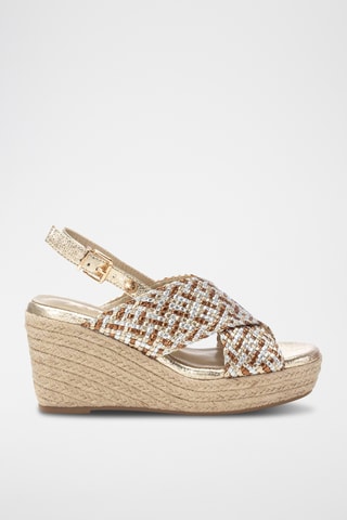 Sandalen met Sleehak - Goudkleurig en Zilverkleurig