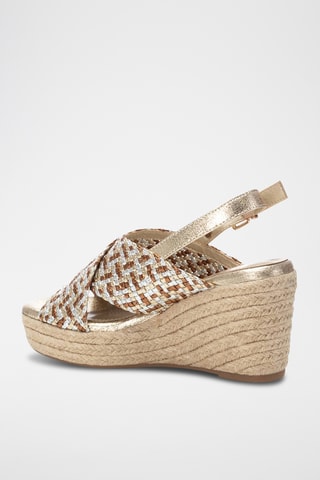 Sandalen met Sleehak - Goudkleurig en Zilverkleurig