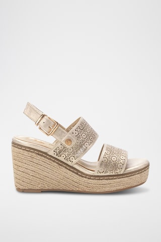 Sandalen met Sleehak - Goudkleurig