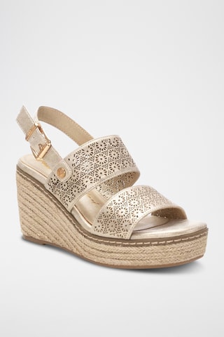 Sandalen met Sleehak - Goudkleurig