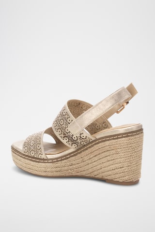 Sandalen met Sleehak - Goudkleurig