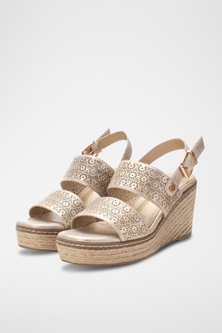 Sandalen met Sleehak - Goudkleurig