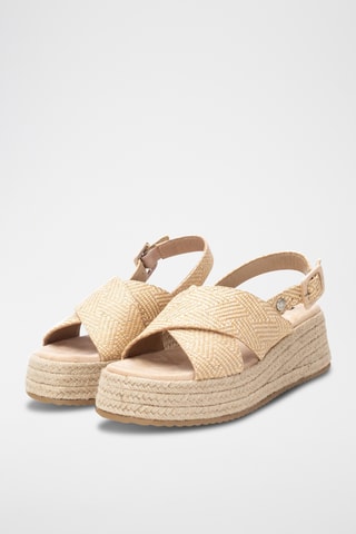 Sandalen met Sleehak - Beige
