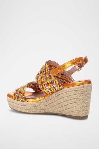 Sandalen met Sleehak - Oranje en Rood