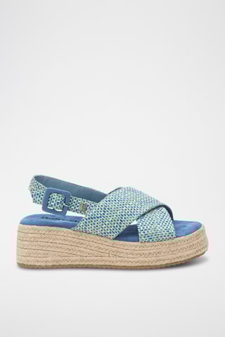 Sandalen met Sleehak - Lichtblauw